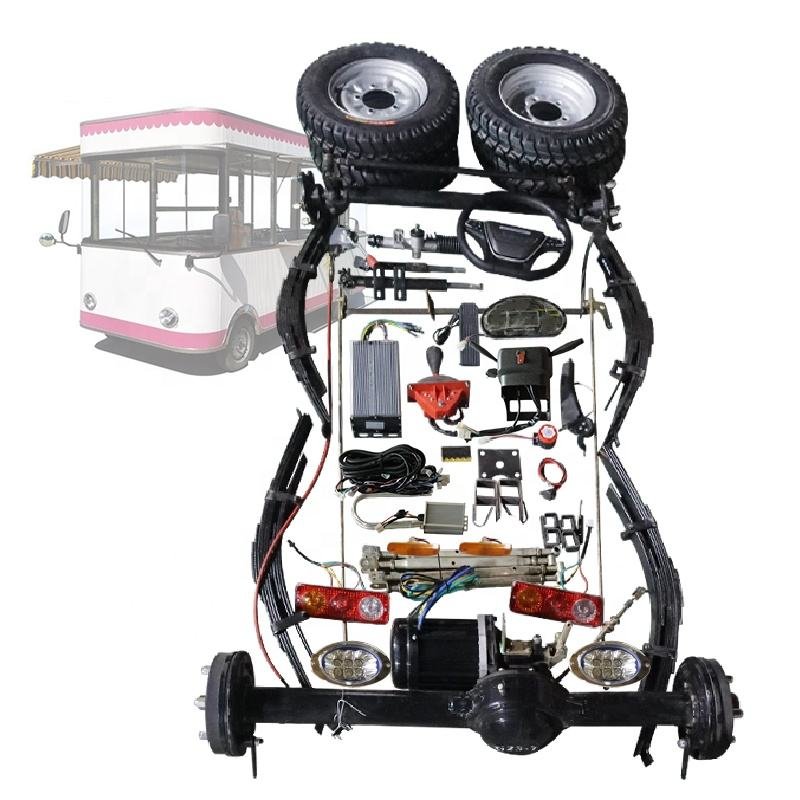 BBQ Car Catering Car Camping Truck Different Axes Electric Vehicle Chassis Parts Kit Electric Axle